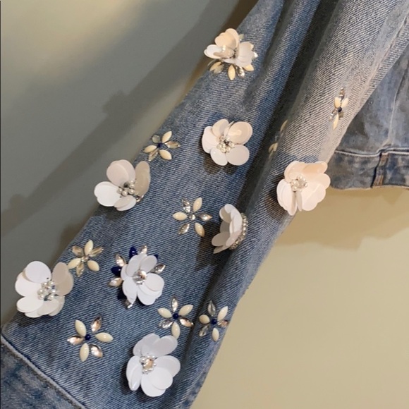 Michael kors women’s floral jean jacket - Picture 6 of 8